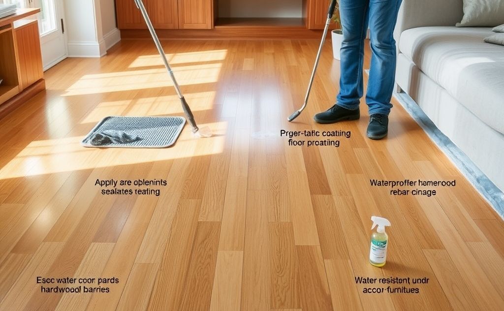 Protect hardwood floors from water damage.
