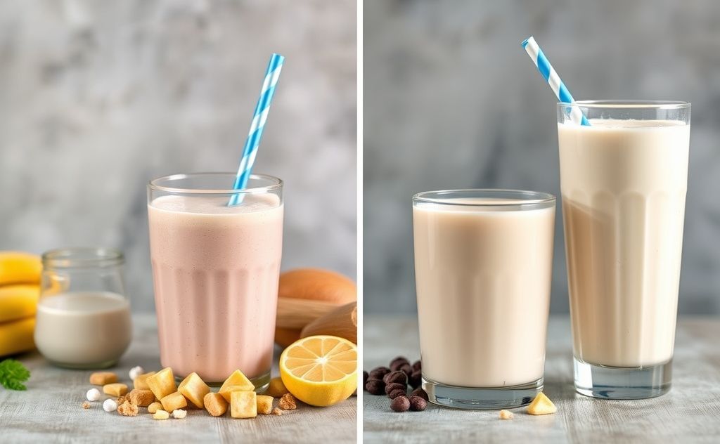 Protein shake and milkshake comparison