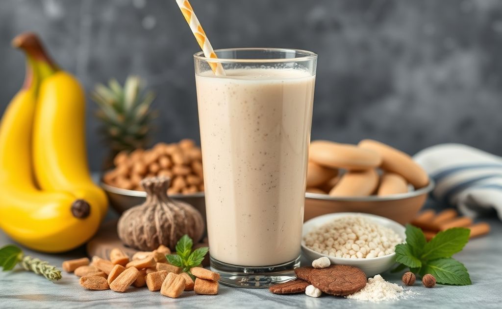 Protein shake with muscle-building ingredients