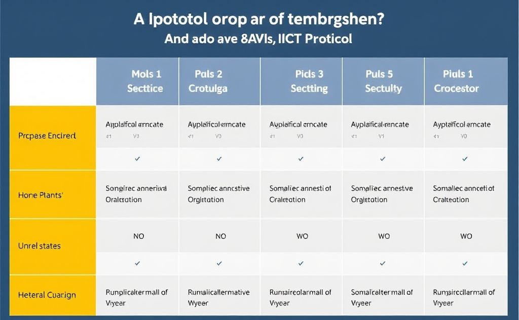 Protocol comparison table for HVAC IoT systems