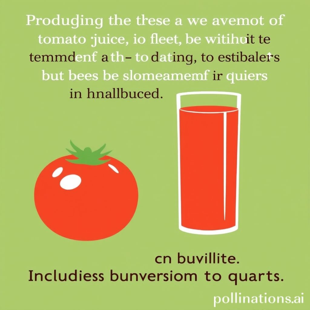 Average Yield: Tomato Juice from a Bushel - Bushels to Quarts Conversion