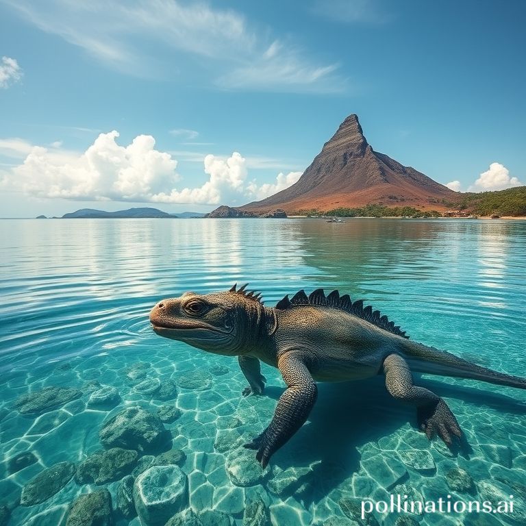 Pulau Komodo dengan satwa komodo berjalan