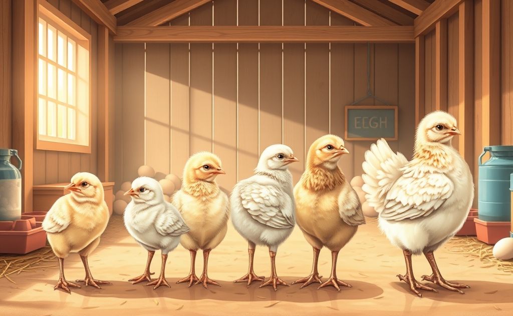 Pullet growth stages in chicken development