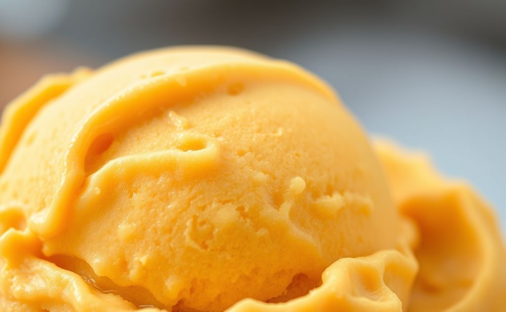 Pumpkin ice cream with creamy texture and flavor