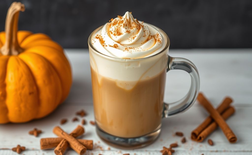 Pumpkin spice latte with creamy chai swirl