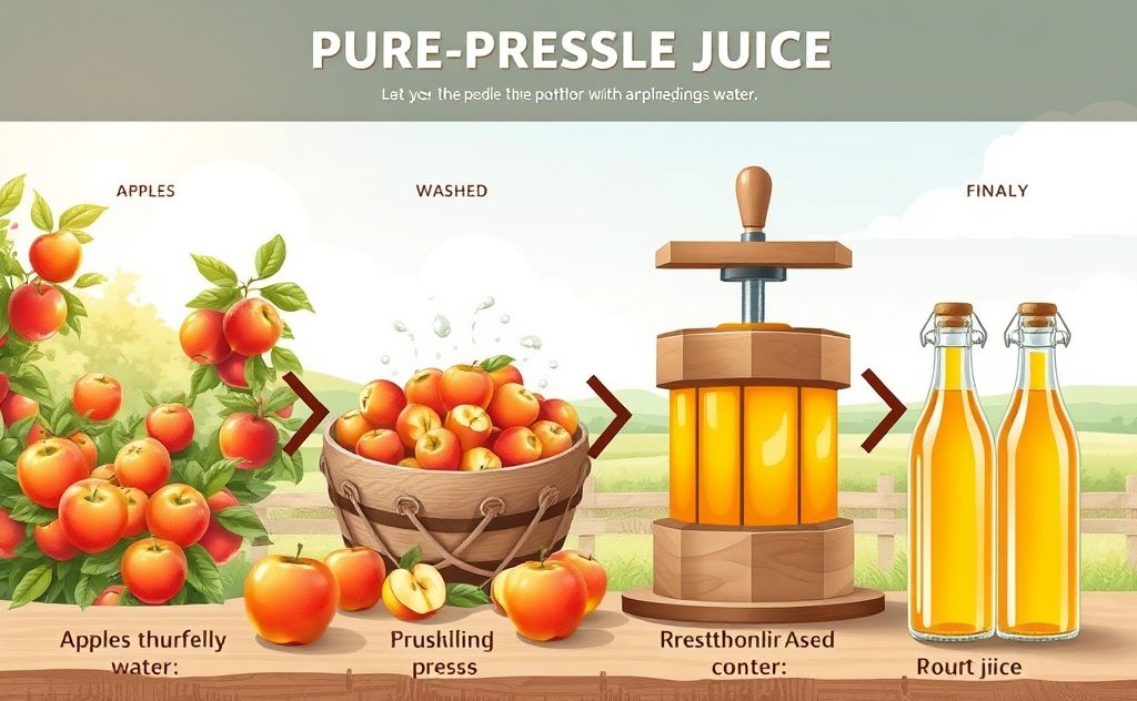 Pure pressed apple juice production process