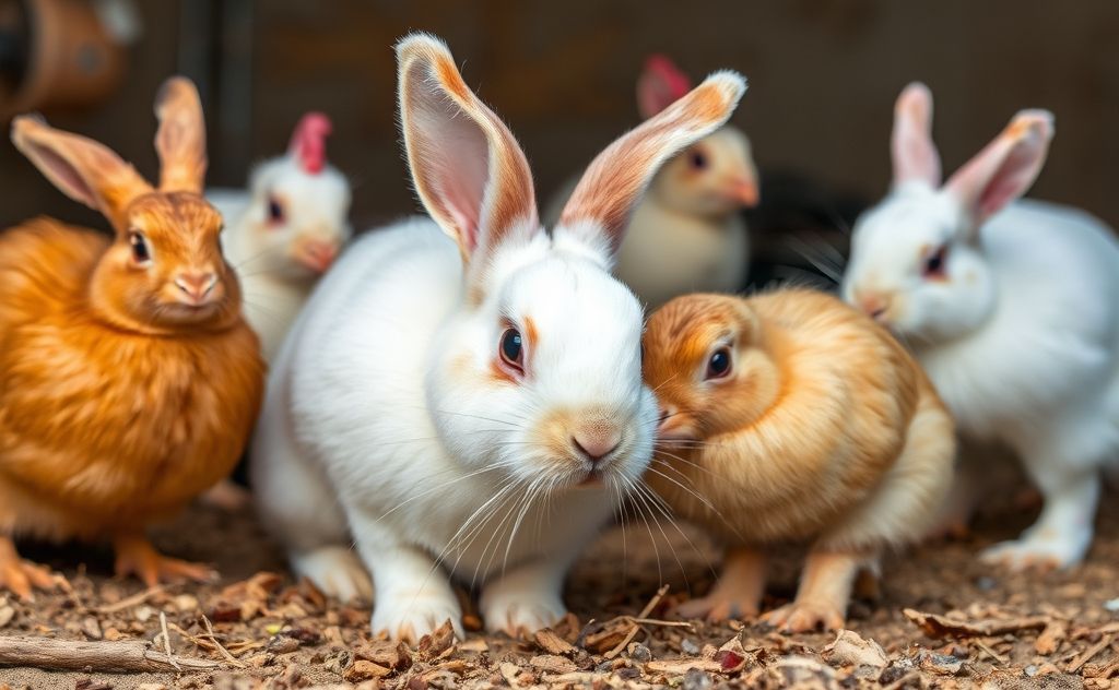 Rabbits catch diseases from infected chickens
