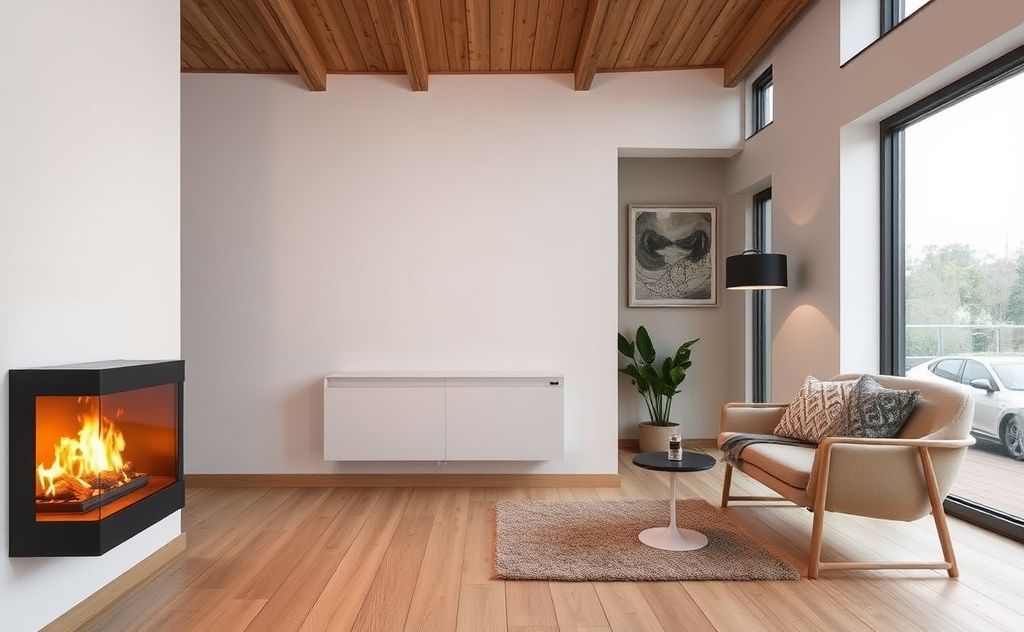 Radiant heater blends with modern interior design
