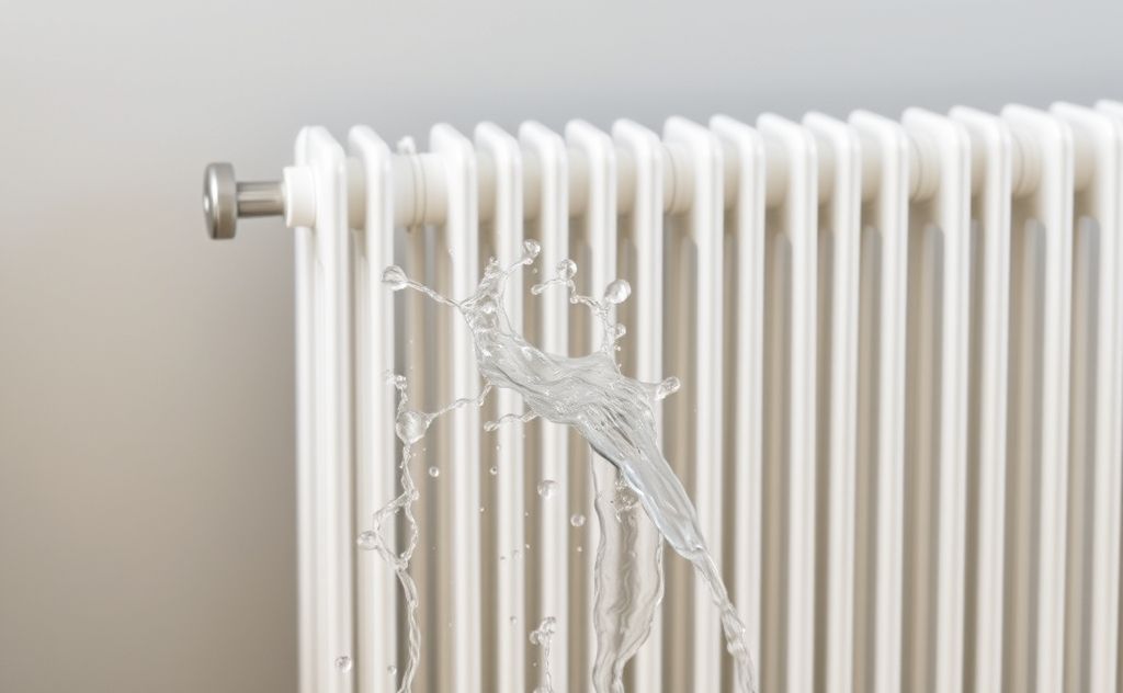 Radiator heating system with warm water flow