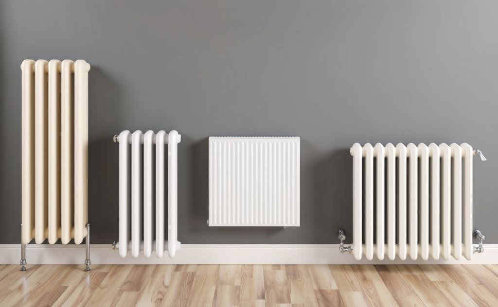 Radiator types for central hot water heating