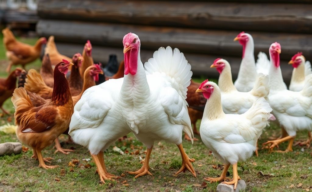 Raising turkeys alongside chickens in harmony
