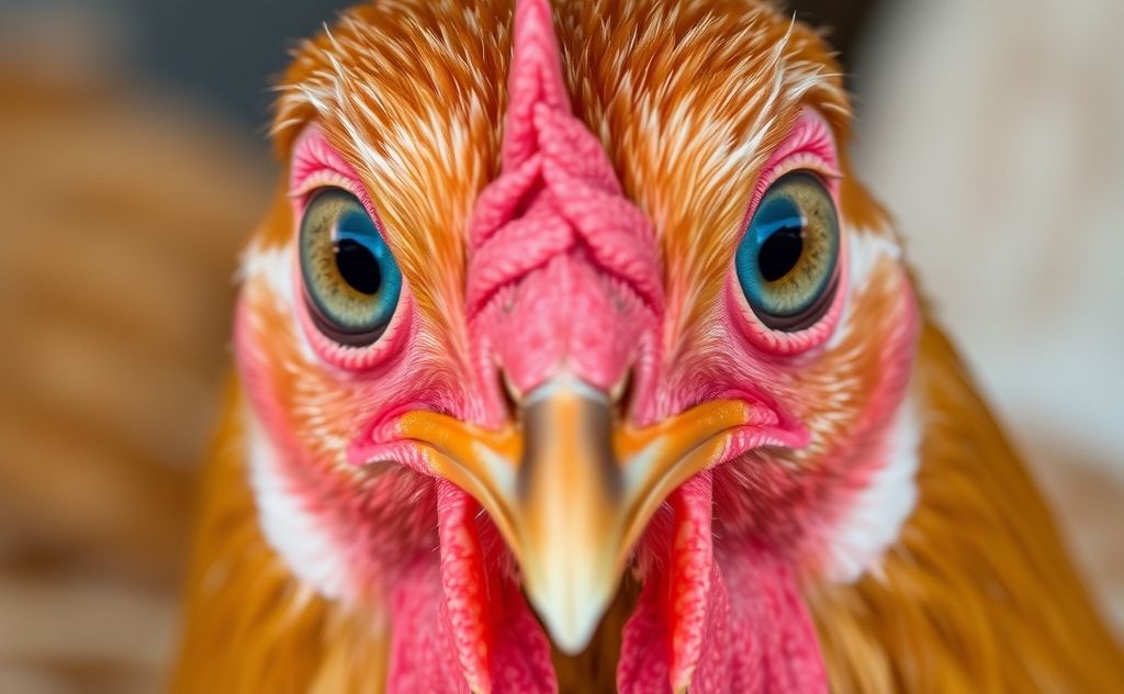 Rare chicken eye colors in vibrant shades