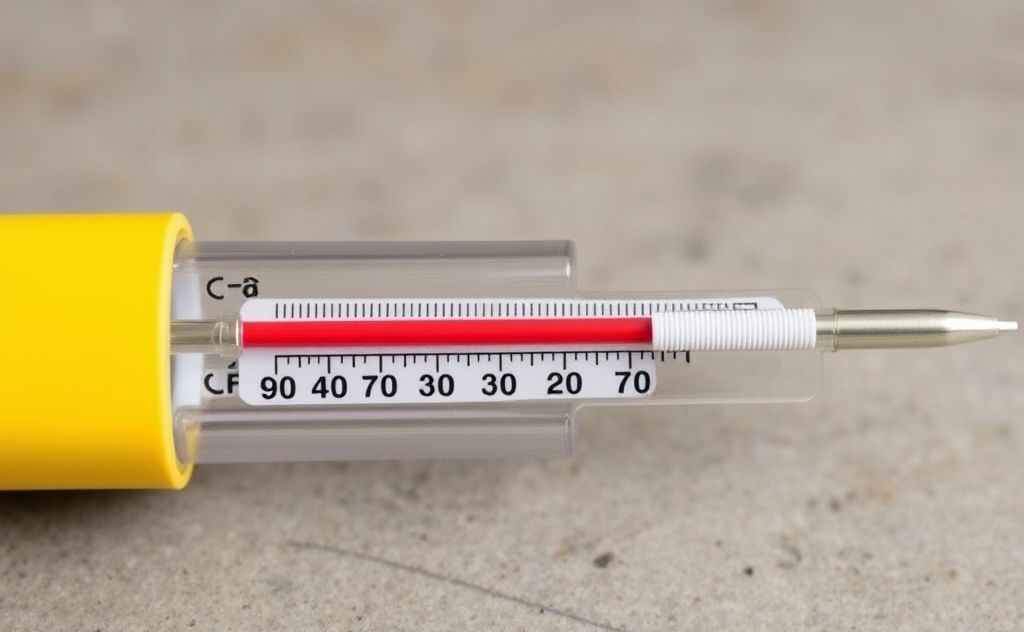 Read mercury thermometer with care and caution