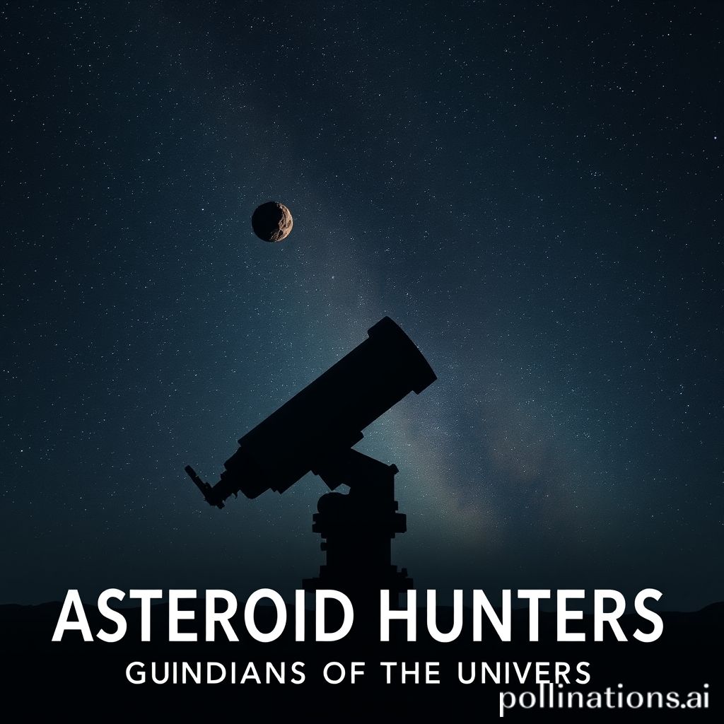 Cazadores de asteroides: Vigilantes del cosmos - Telescopio observando el cielo nocturno con un asteroide