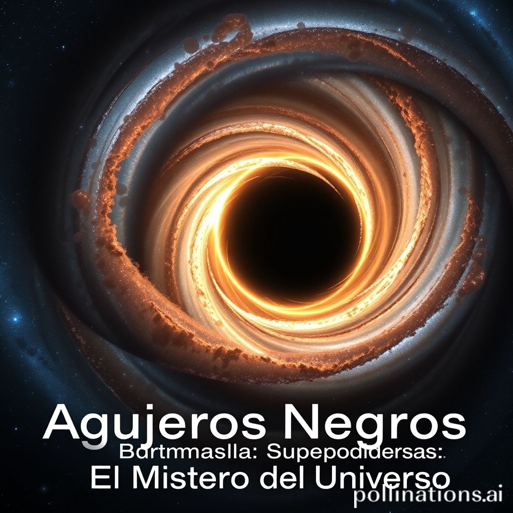 Ilustración artística de un Agujero Negro Superpoderoso con su disco de acreción brillante y jets, representando el Misterio del Universo.