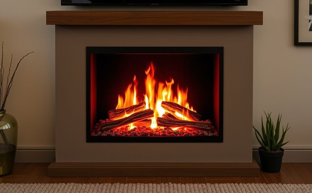 Realistic flame effects in electric fireplace
