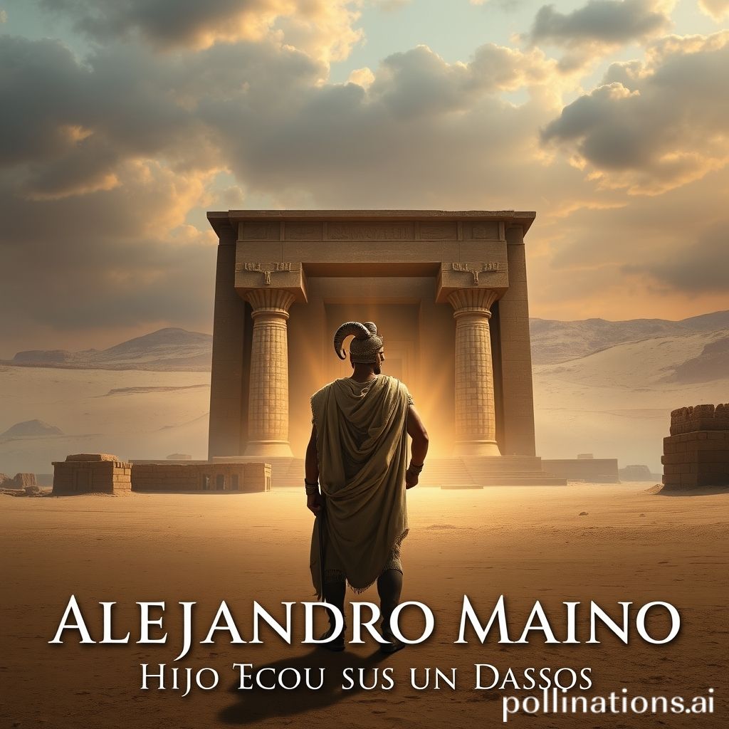 Imagen representativa del Documental Alejandro Magno Hijo de un Dios: Tras Sus Pasos, mostrando a Alejandro en el Oráculo de Siwa.