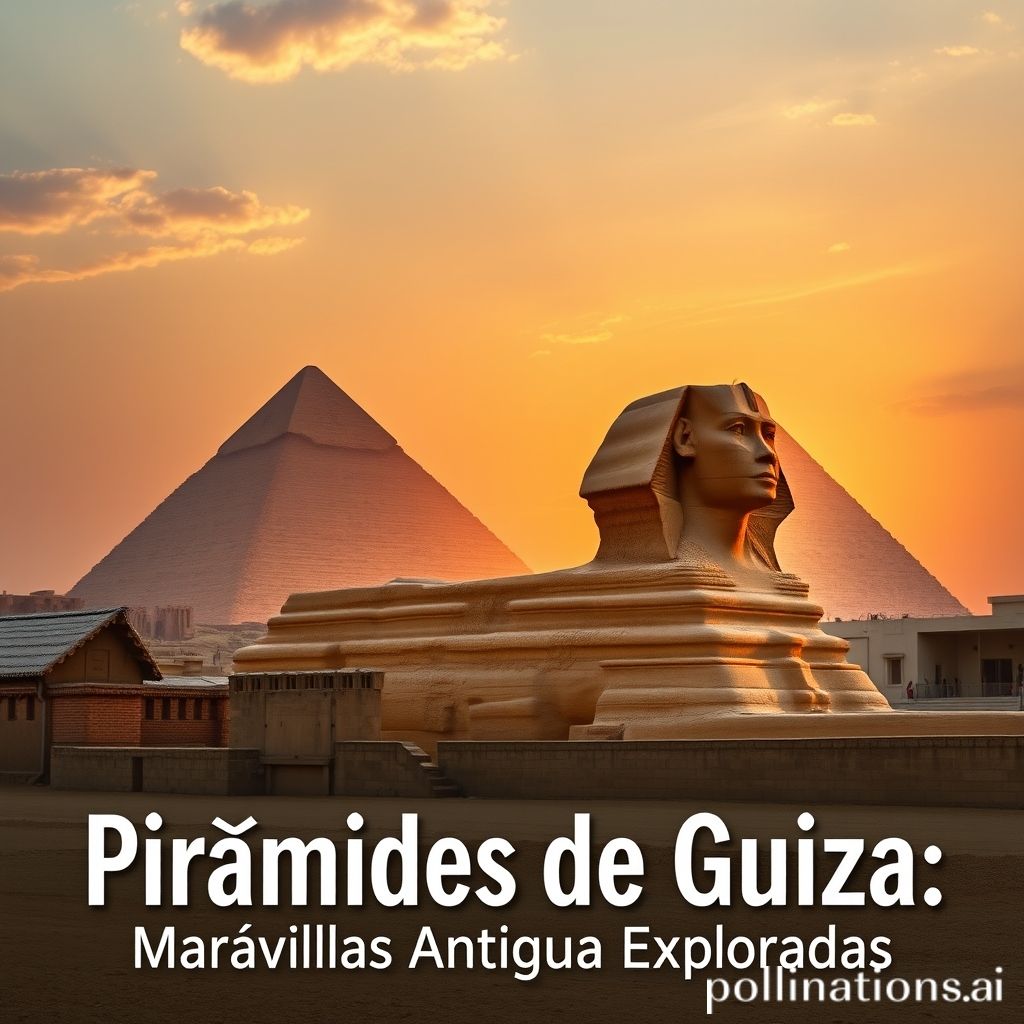 Imagen representativa del Documental Pirámides de Guiza: Maravillas Antiguas Exploradas, mostrando las pirámides al atardecer.