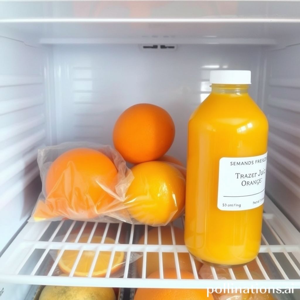Storing frozen orange juice: Temperature, freezer burn, labeling