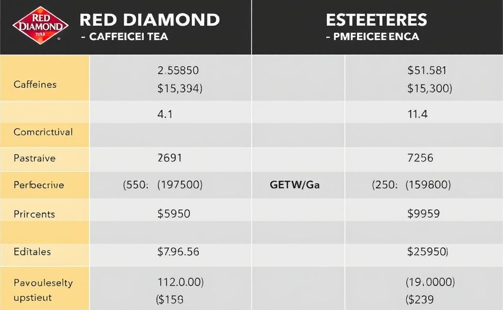 Red Diamond Tea caffeine content comparison