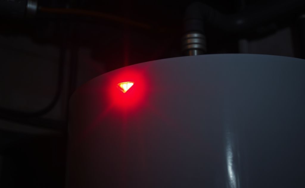 Red light blinking on a hot water tank