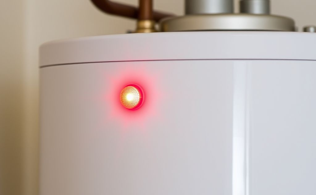 Red light indicator on hot water heater unit