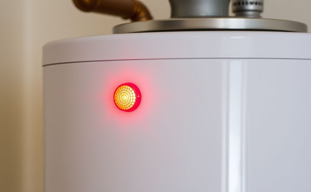 Red light on electric water heater indicates a fault