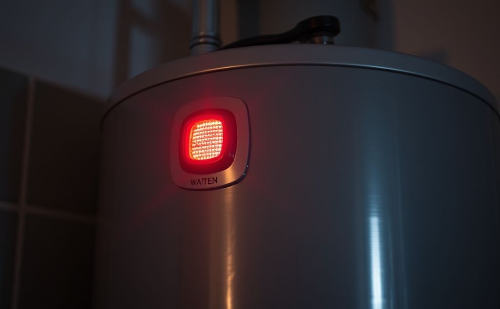Red light on hot water tank indicates a problem