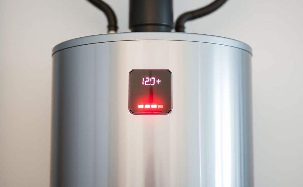 Red light on water heater indicates issues, check.