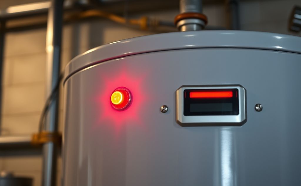 Red light on water tank heater indicates a problem