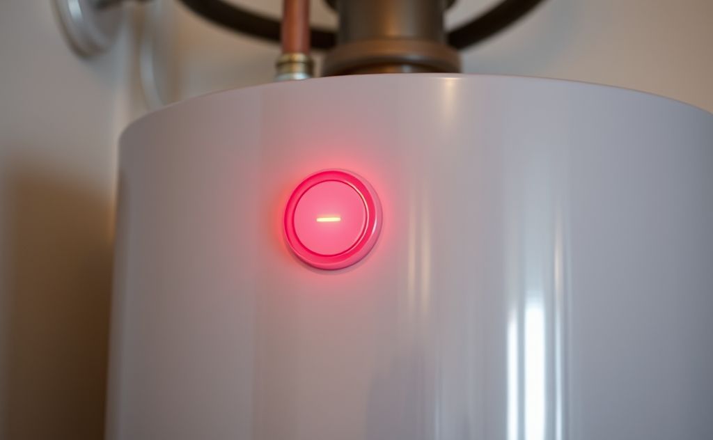 Red water heater light indicates steady operation
