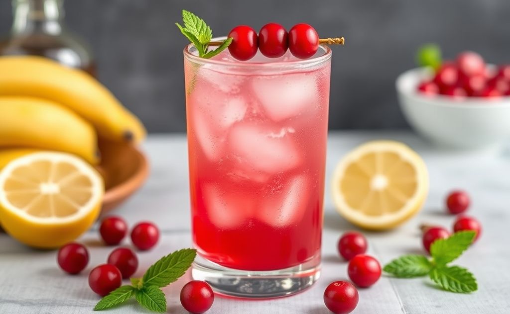 Refreshing cranberry cocktail with low calories