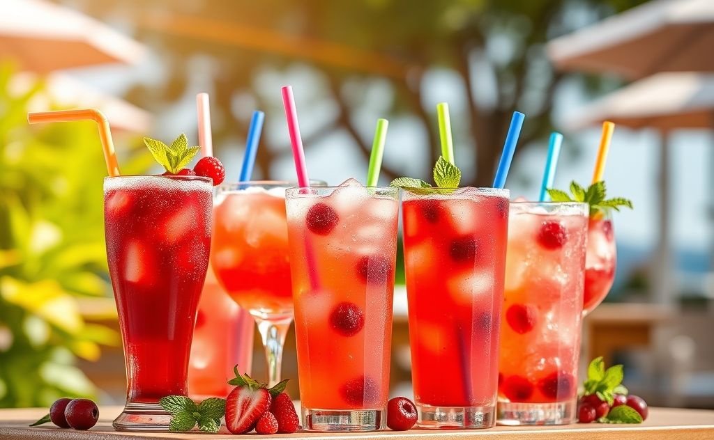 Refreshing summer drinks with cranberry flavors.
