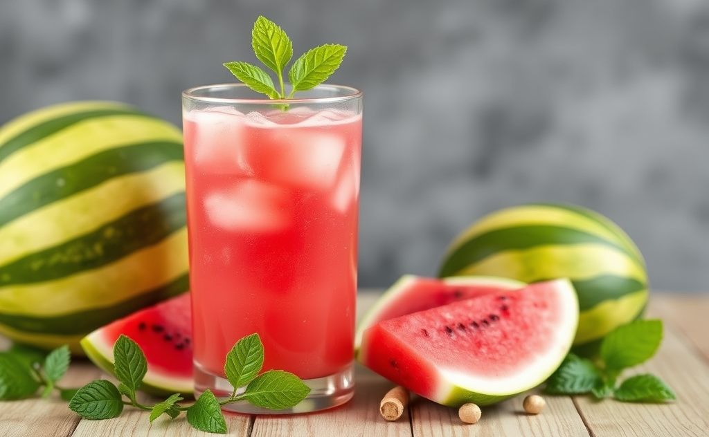 Refreshing watermelon ginger juice boosts health.