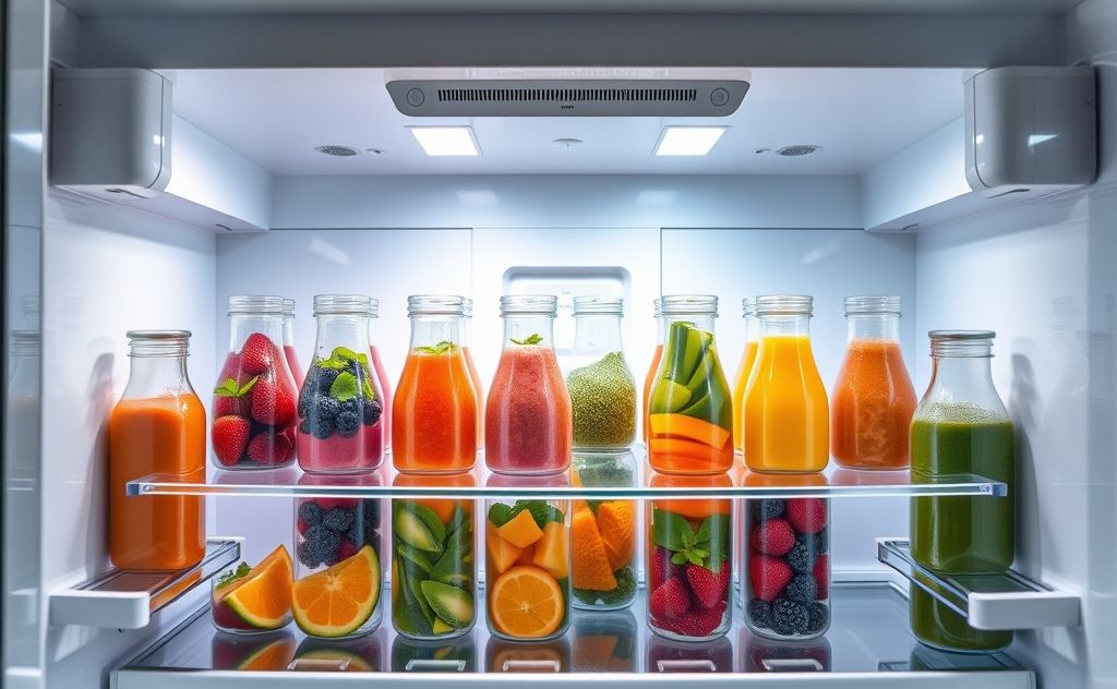 Refrigerator storage for fresh smoothie preservation