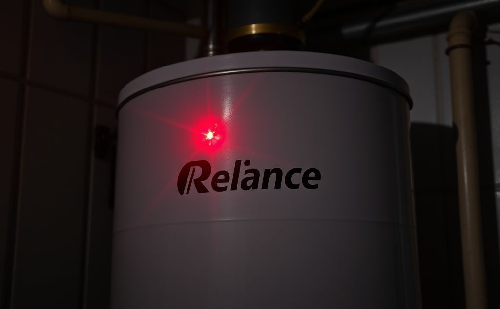Reliance water heater with red flashing light