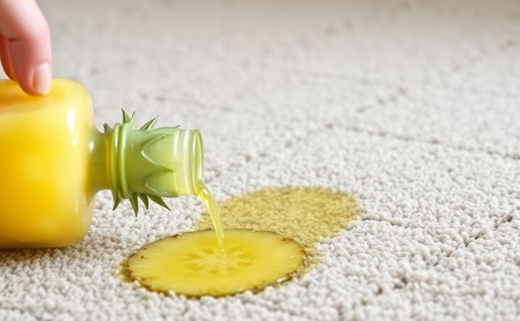 Remove pineapple juice stains from carpets