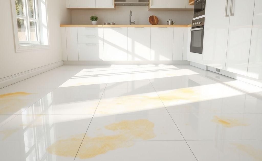 Remove yellow stains from linoleum floor