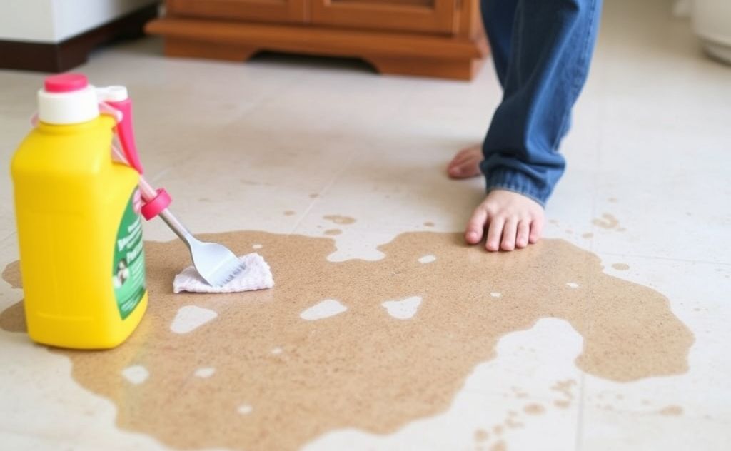 Removing pet stains from linoleum floors