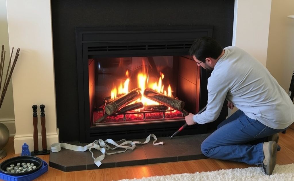 Repairing an electric fireplace at home