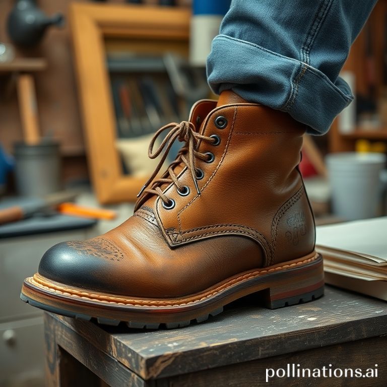 Resoling sepatu kulit cokelat dengan sol baru