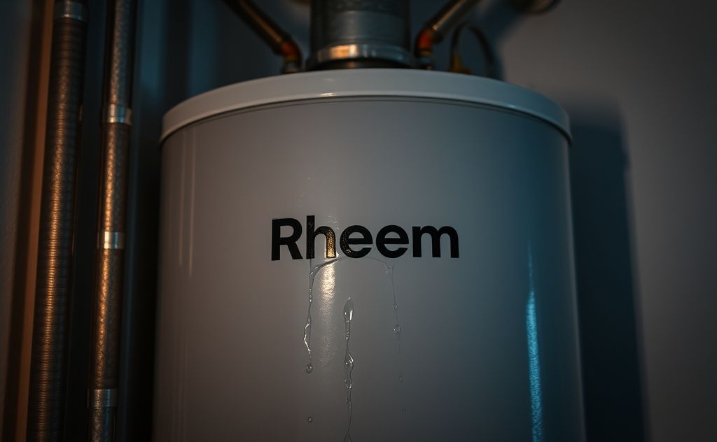 Rheem hot water heater dripping from power supply