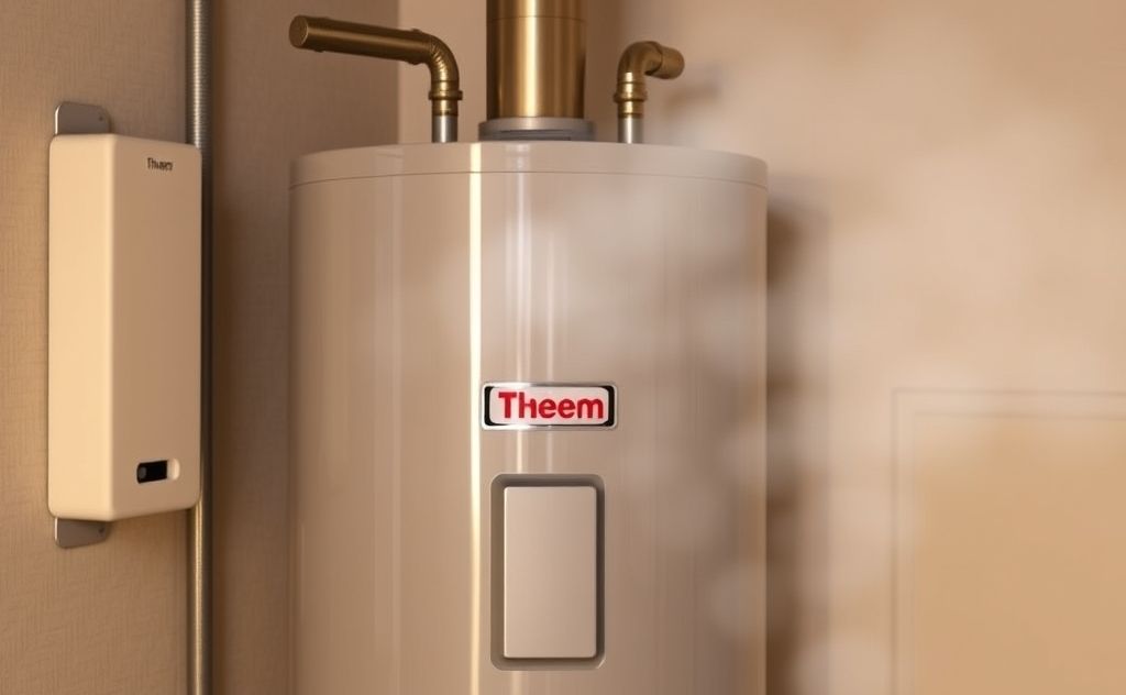 Rheem water heater with sound alerts and steam