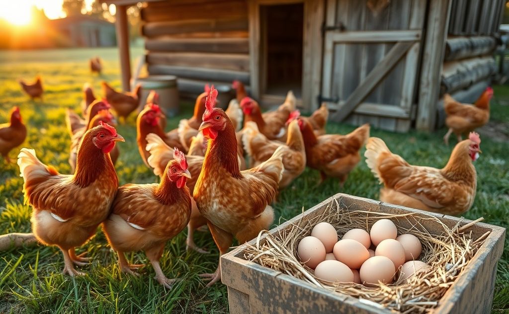 Rhode Island Red chickens begin laying eggs at 5-6 months