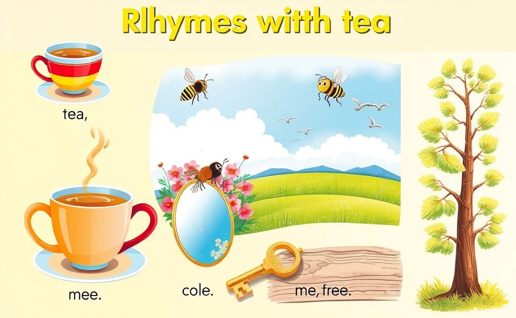 Rhymes with tea, see, bee, free, me, key, tree