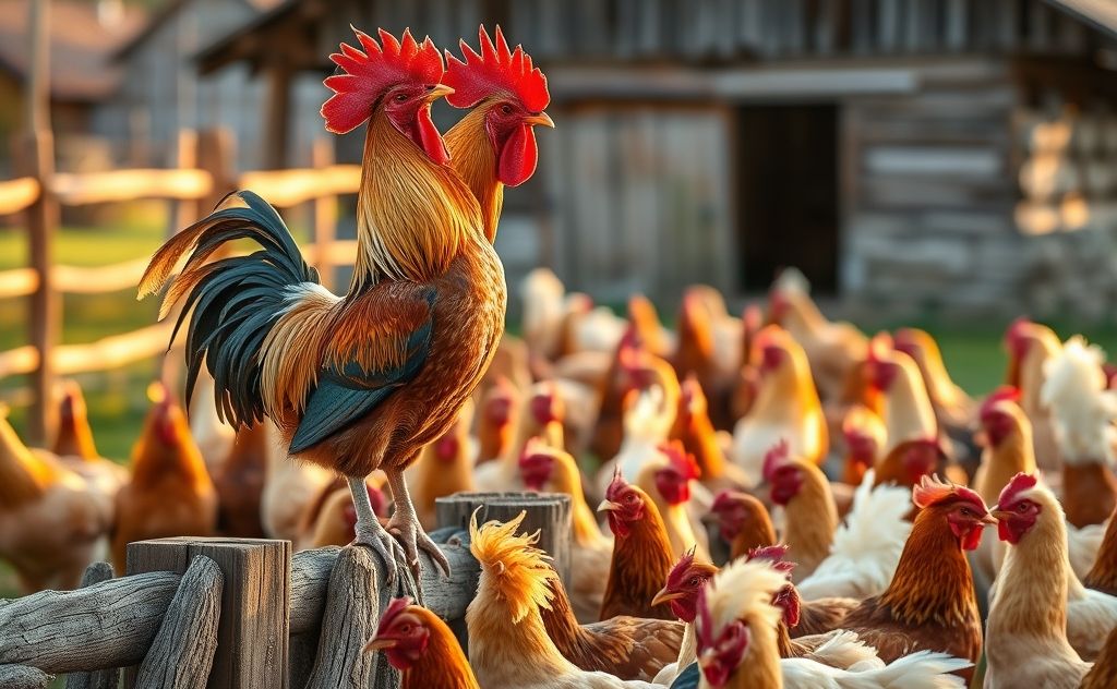 Rooster sounds and chicken vocalizations