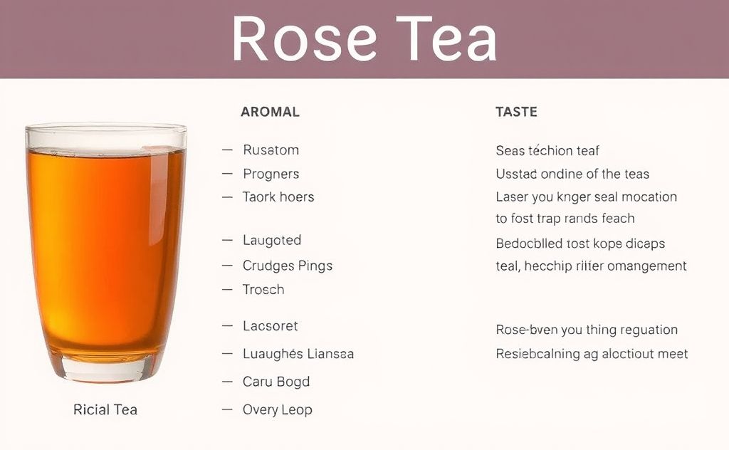 Rose tea flavor profile with aroma and taste notes