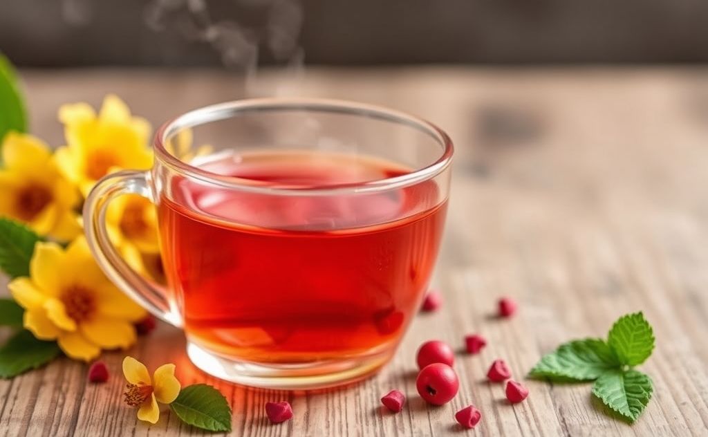 Rosehip tea benefits and caffeine content explained.
