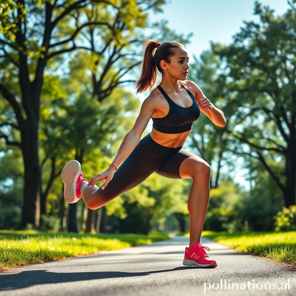 Runner stretching leg muscles