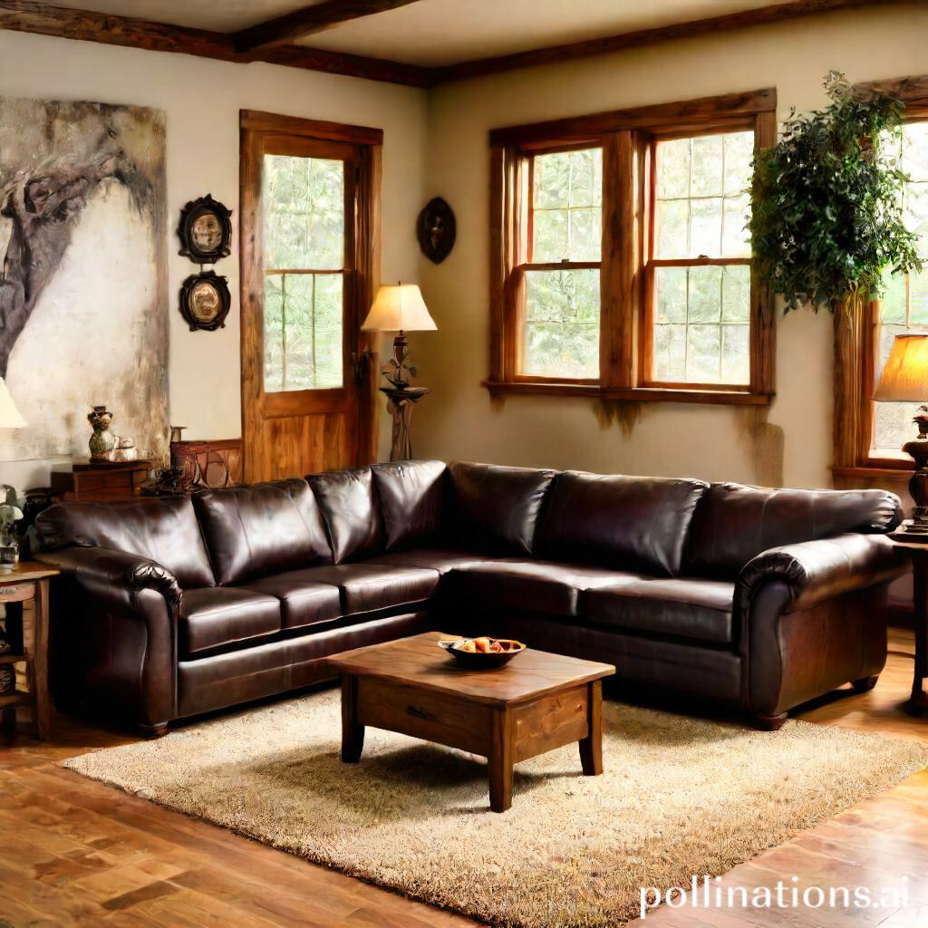 Rustic living room sectional sofa